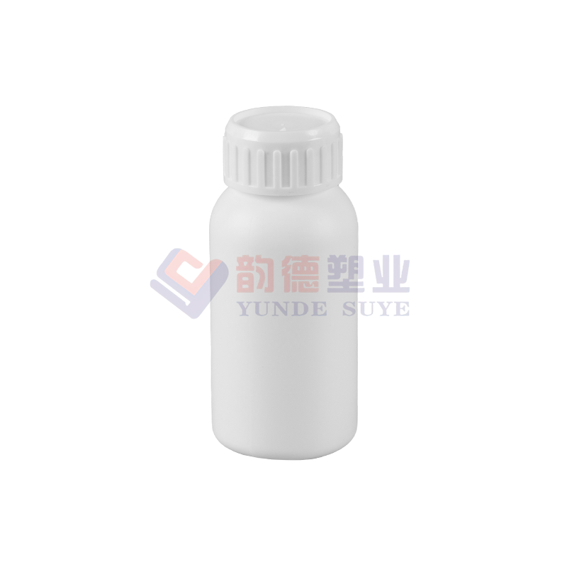 Bouteille ronde fluorée en plastique blanc pur 100 ml-02