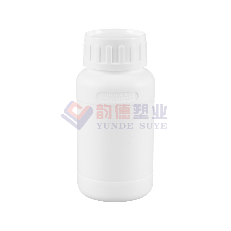 Bouteille ronde de fluorure épaisse de 300ml, blanc pur, 250ml-02 (version épaissie)