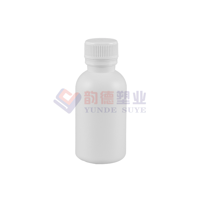 Bouteille ronde de fluorure en plastique translucide 100 ml-01 (B)